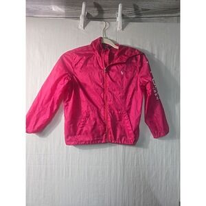 Polo Ralph Lauren Girls Size 6 Pink Windbreaker Jacket Hood Full Zip Lightweight